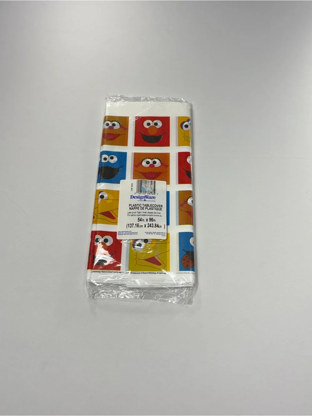 NWT Vintage Sesame Street Plastic Table Cover Party Decor 54x96 Elmo Cookie